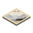 Lake Clark National Park Diamond Shaped Travel Poster Canvas Art Print, Canvas Wall Art, Travel Gift, Alaska Landscape