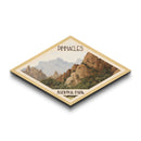 Retro Pinnacles National Park Travel Poster Canvas Texture Print, Travel Decor, Midcentury Modern Decor California Landscape