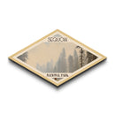 Retro Sequoia National Park Travel Poster Canvas Texture Print, Travel Decor, Midcentury Modern Decor California Landscape