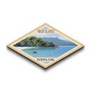 Virgin Islands National Park Diamond Shaped Travel Poster Canvas Art Print, Canvas Wall Art, Travel Gift, North Dakota Landscape