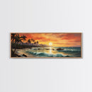 Tropical Ocean Beach canvas prints Sea landscape Nautical photo Coastal Framed Art Sea wave canvas Extra large wall art Ready to hang