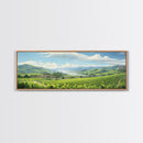 Italian Countryside Painting, Framed Canvas Print, Beautiful Scenic Panoramic Wall Art, Extra Wide Wall Decor, Guest Room Decor