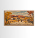 Framed Canvas Print Autumn Cowboy Riders in Fall Colors, Perfect Autumn Decor, Rustic Western Wall Art, and Seasonal Fall Wall Print