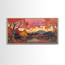 Fall farmhouse wall art, moody landscape, canvas print, rustic Christmas decor, holiday decor, gallery wall, seasonal wall art