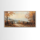 Nostalgic Farmhouse Christmas, Framed Canvas Print, Moody / Seasonal Autumn Centerpiece, Rustic / Primitive Wall Art