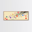 Polka Dots On Cream Background, Framed Canvas Print, Panoramic Wall Art, Modern Home Decor, Boho Style Above Bed Wall Art