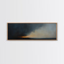 Storm Clouds Rolling In - Framed Canvas Print - Dark and Moody Landscape Painting - Seascape Painting - Ocean Art - Nautical Decor