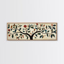 Wabi Sabi Inspired Botanical Print, Panoramic Canvas Art, Boho Style Textile Wall Art Print, Above Bed Or Sofa, Guest Room Decor