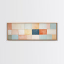 Modern Abstract Framed Canvas | Minimalist Mid Century Modern Wall Art | Large Horizontal Ultra Wide Framed Canvas | MCM Art