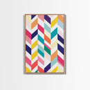 Pastel Chevrons Wall Art, Framed Canvas Print, Wood Framed Wall Art, Framed Wall Art, Gift Idea, Home Decor