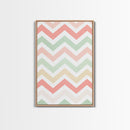 Chevron Zig Zag Pastel Wall Art, Geometric Wood Framed Wall Art, Decorative Wall Accent, Mosaic Wall Decor, Boho Art