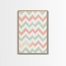 Pastel Chevron Zig Zag Pattern Wall Art, Mid Century Modern Boho Style Home Decor, Living Room Wall Hanging