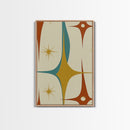 1950s Style Retro Starburst, Pastel Colors, Canvas Print, MCM Wall Art Home Decor