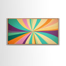 Star Burst Sunset Decor Framed Canvas Print, Mid Century Modern Wall Art, Scandinavian Style Wall Art Home Decor