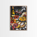 Retro Kitchen Wall Art Framed Canvas Print, Kitchen Painting, Dining Room Decor, Wedding Gift Idea, Rustic Farmhouse Home Decor