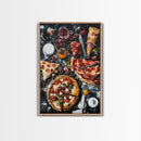 Italian Restaurant Wall Art, Retaurant Decor, Pizza Painting Canvas Print, Kitchen Wall Art, Kitchen Painting, Dining Room Decor