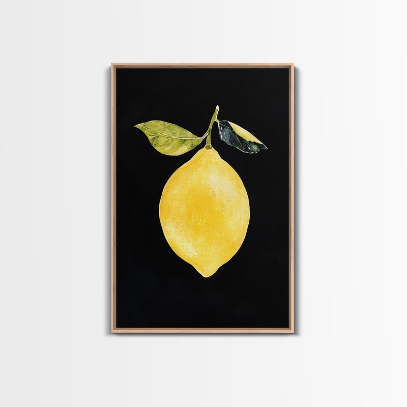 Lemon Oil Painting Print, Vintage Still Life of a Lemon, Antique Fruit