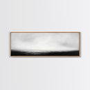 The Sea is Calm Panoramic Canvas Print, Seascape Painting, Black and White Nautical Art, Moody Decor, Muted Art, Subdued Art