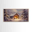 Nativity Scene Framed Canvas Print, Jesus in His Manger, Christmas Wall Art, Christmas Centerpiece Art, Nativity Oil Painting