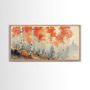 Birch Tree Painting, Aspen Trees Landscape Wall Art, Watercolor Print Colorado Forest Wall Art, Autumn landscape Centerpiece Wall Art