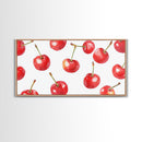 Preppy Cherry Wall Art Framed Canvas Print - Kitchen Wall Art - Dining Room Wall Art - Loft Decor - Cute Wall Art - Cutesy Home Decor