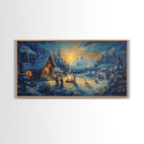 Christmas Nativity Oil Painting Print, Christmas Wall Art, Framed Christmas Canvas Art, Christmas Home Decor, Seasonal Wall Art