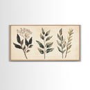 Boho Botanical Sketch Print, Botanical Wall Art, Framed Canvas Print, Minimalist Pencil Sketch Wall Art, Minimalist Home Decor, Living Room Art