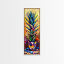 Stained Glass Style Agave Canvas Print Mosaic Wall Art Colorful Botanical Prints Modern Decor Unique Kitchen Wall Art