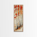 Canvas Print Japanese Birch Trees in Autumn, Traditional Wabi Sabi Art, Rustic Decor Above Bed Wall Art, Cozy Fall Living Room Decor