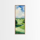 Scenic Golf Art Canvas Print Watercolor Farmhouse Art Above Sofa Wall Art Living Room Art Bedroom Art Vertical Wall Art Rustic Decor Gift