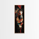 Abstract Horse Painting Framed Canvas Print Colorful Chicano Art Bold Moody Southwest Long Narrow Wall Art Bedroom or Living Room