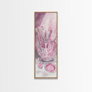 Makeup Brushes Canvas Print - Pink Abstract Art of Beauty Tools, Feminine Wall Art, Gift Idea for Her, Minimalist Room Decor