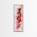 Vibrant Strawberry Art Framed Canvas Print Rustic Farmhouse Decor Fruit of the Spirit Wall Art Skinny Wall Art Kitchen Art Decor