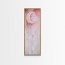 Crescent Moon Illustration Canvas Print Wabi Sabi Art Minimalist Bedroom Artwork Moon Oil Painting Rustic Fall Wall Decor Gift