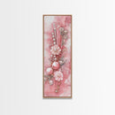 Elegant Pink Pearl Hair Accessories Framed Canvas Print with Whimsical Art Touch for Feminine and Minimalist Decor