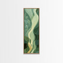 Sage Green Framed Canvas Print, Abstract Botanical Artwork, Whimsical Wabi Sabi Wall Art, Gift Idea for Living Room, Minimalist Art
