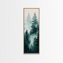 Misty Pine Forest Canvas Print Rustic Wall Art Sage Green Wall Art Bedroom or Living Room Forest Landscape Wabi Sabi Piece