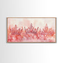 Crown Art Framed Canvas Print Light Pink Wall Art Glam Royal Decor Feminine Gift Idea Elegant Cottagecore Living Room Aesthetic Accent