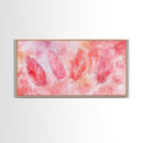 Soft Pink Feathers Canvas Print Whimsical Art Light Pink Wall Art Skinny Wall Art Minimalist Art Above Sofa Rustic Decor