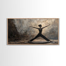 Warrior Pose Canvas Print Zen Yoga Wall Art Neutral Modern Minimalist Living Room Home Decor Therapy Art Unique Gift Idea Boho