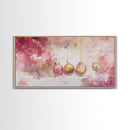 Gold Necklace Art Framed Canvas Print Pink Abstract Art Minimalist Art Light Pink Wall Art Boho Wall Art Bedroom Art Rustic Decor