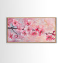 Cherry Blossom Branch Canvas Print | Cherry Blossom Painting, Light Pink Wall Art, Nature-Inspired Decor, Botanical Prints, Bedroom Art
