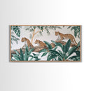 Tropical Leopard Trio Canvas Print Rustic Wall Art Botanical Jungle Decor Leopard Wall Art Above Sofa Art Gift Idea