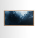 Moody Ocean Framed Canvas Print, Nautical Wall Art Bedroom Decor, Coastal Painting Gift Idea Nautical Seascape Horizontal Artwork