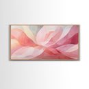 Abstract Floral Pink Canvas Print, Light Pink Wall Art Cottagecore Bedroom Decor, Minimalist Botanical Artwork Gift Living Room Design
