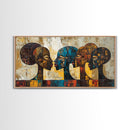 Afrocentric Geometric Art Framed Canvas Print, African Wall Decor, Bold Living Room Art, Unique Therapy Gift Idea Him Her