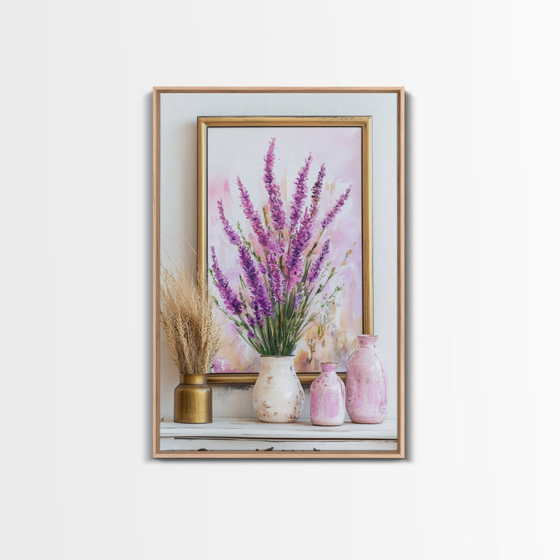 lavender flower wall decor Lavender Canvas Print Rustic Farmhouse Wall Art Botanical Prints Living Room Artwork Cottagecore Decor Gift Idea Above Couch Art