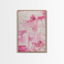 Romantic Calligraphy Art Framed Canvas Print Pink Abstract Wall Art Wabi Sabi Inspired Living Room Decor Moody Aesthetic