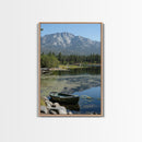 Mountain Reflections Framed Canvas Print Lake Tahoe Art Nautical Wall Art Rustic Decor Farmhouse Wall Art Living Room Art Landscape Painting