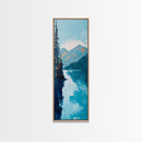 Southwest Wall Art, Framed Canvas Print, geometric wall art, vibrant mountain painting, rustic decor, landscape painting